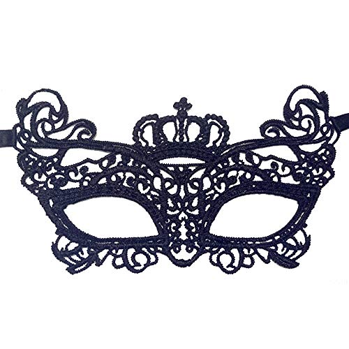 YGSAT 8 Piezas Máscara de Encaje Mascarada Veneciano Antifaz Máscara de Mujeres para Halloween Veneciano Carnaval Fiesta de Baile Atractiva Lady Niña de Encaje Máscara De Ojo de Encaje Máscara, Negro