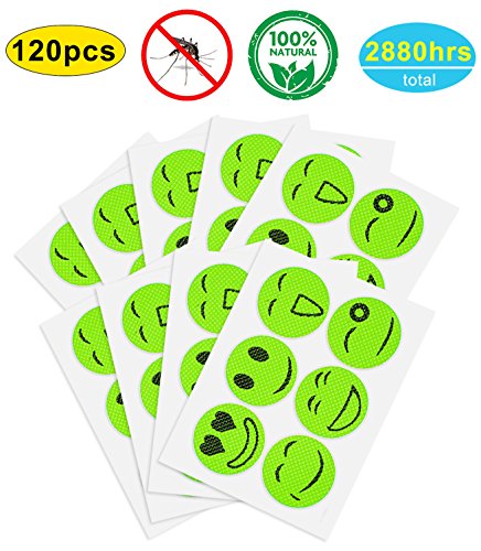 YHmall 120 Unidad Parche Repelente Naturale de Mosquitos Pegatinas Antimosquito para Mosquitos para Adultos y Niños