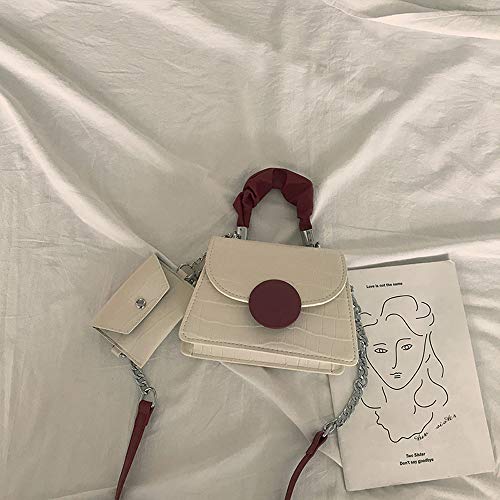 YIHUI Bolso de Las señoras Bolsos Mujer Bolso de Hombro para Mujer Bolso de Mensajero para Mujer,Bolso de Hombro para Mujer Net Celebrity ins,Bolso Cuadrado pequeño de Cadena Retro de Moda