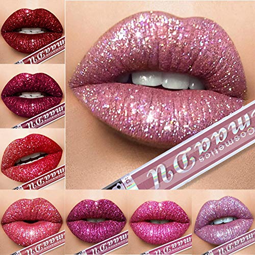 Yiitay - Brillo de labios, mate, metálico con brillo brillante de larga duración, resistente al agua, único, atractivo, para Halloween, cosméticos, maquillaje