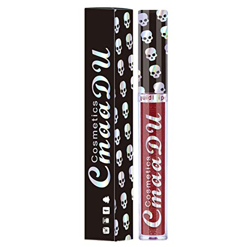 Yiitay - Brillo de labios, mate, metálico con brillo brillante de larga duración, resistente al agua, único, atractivo, para Halloween, cosméticos, maquillaje