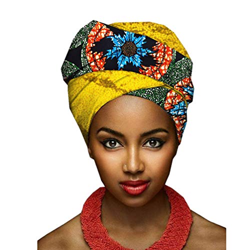 Yijinstyle Turbante Bufanda de Impresión Ethnic Pañuelo Headwrap de Colores Brillantes Africana para Mujer (Style#6, 50 * 180cm)