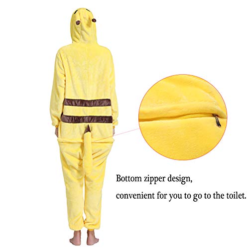 Yimidear® Unisex Cálido Pijamas para Adultos Cosplay Animales de Vestuario Ropa de Dormir Halloween y Navidad(S, Pikachu)