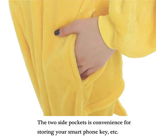 Yimidear® Unisex Cálido Pijamas para Adultos Cosplay Animales de Vestuario Ropa de Dormir Halloween y Navidad(S, Pikachu)