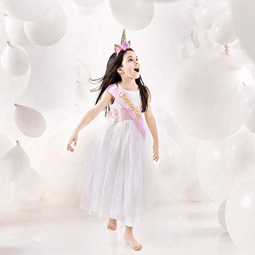 YiRAN 116 Piezas–Vajilla Diseño de Unicornio Desechable–Accesorio de Decoración de Fiesta de Cumpleaños–Pancarta,Platos, Vasos, Vajilla, Servilletas y Mantel Resistente – 16 Invitados