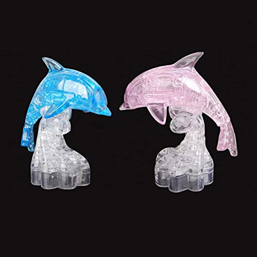 Yiyu Pack De DIY 3D Dolphin Crystal Crystal Rompecabezas Rompecabezas Juguetes De Artesanía x (Color : 2pcs)