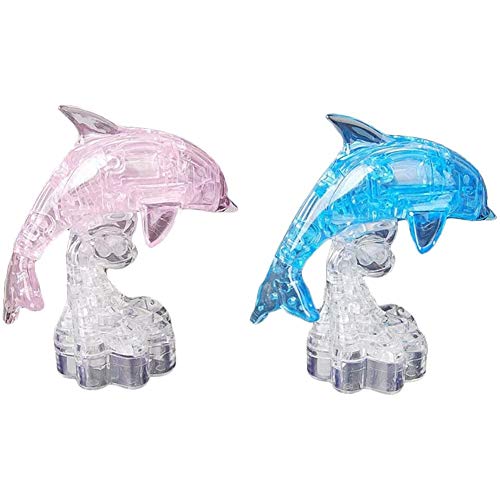 Yiyu Pack De DIY 3D Dolphin Crystal Crystal Rompecabezas Rompecabezas Juguetes De Artesanía x (Color : 2pcs)