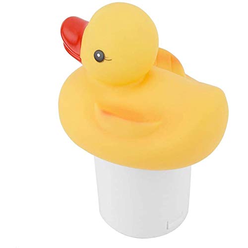 Yiyu Pool de donantes de Cloro de la Piscina Pato clorador Flotante de Gran Capacidad Linda del dispensador químico x (Color : White)