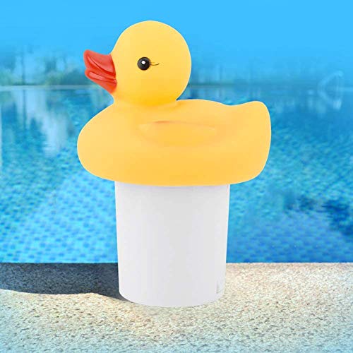 Yiyu Pool de donantes de Cloro de la Piscina Pato clorador Flotante de Gran Capacidad Linda del dispensador químico x (Color : White)