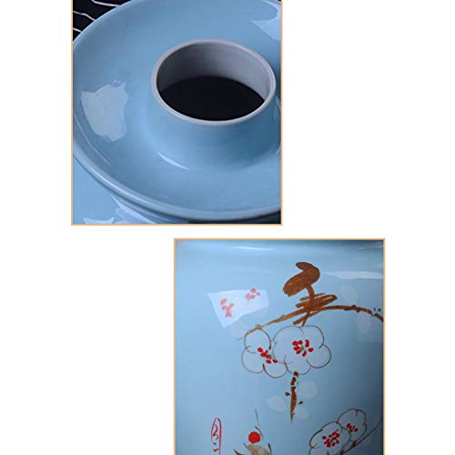 Yiyu Stock Vidrio, cerámica Tarro de la salmuera, pote Kimchi Pickles Recipiente Sellado de Carbono chucrut Vorratsglas El 1.5L Simple x (Color : A)