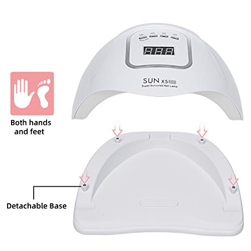 Yizhet Lámpara de Uñas UV LED Lámpara Secador de Uñas 150W Curado de Esmalte de Gel Secador de Uñas, Gel Esmalte de Uñas Curado Luz Máquina con Sensor Automático 4 Temporizadores(10s/30s/60s/99 s)