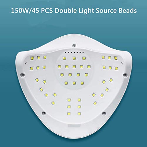 Yizhet Lámpara de Uñas UV LED Lámpara Secador de Uñas 150W Curado de Esmalte de Gel Secador de Uñas, Gel Esmalte de Uñas Curado Luz Máquina con Sensor Automático 4 Temporizadores(10s/30s/60s/99 s)