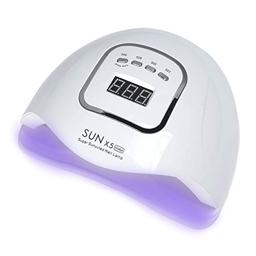 Yizhet Lámpara de Uñas UV LED Lámpara Secador de Uñas 150W Curado de Esmalte de Gel Secador de Uñas, Gel Esmalte de Uñas Curado Luz Máquina con Sensor Automático 4 Temporizadores(10s/30s/60s/99 s)