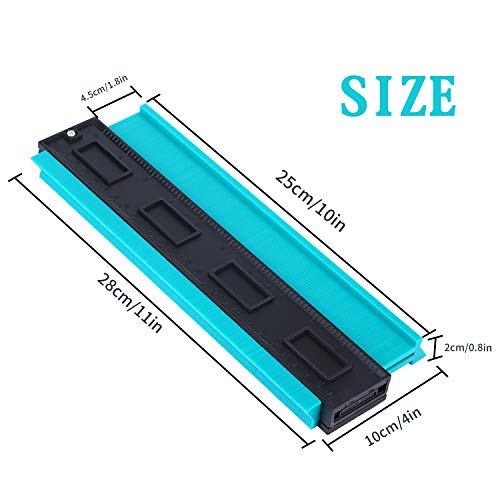 Yizhet Medidor de Contornos, 10pulgadas /250mm Herramienta de Medición de Perfil Irregular Duplicador de Contornos para la medición precisa de baldosas en madera laminada Marcado
