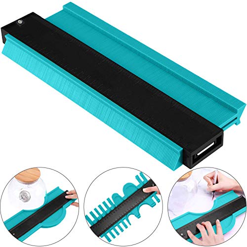 Yizhet Medidor de Contornos, 10pulgadas /250mm Herramienta de Medición de Perfil Irregular Duplicador de Contornos para la medición precisa de baldosas en madera laminada Marcado