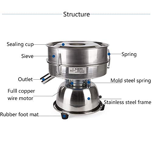 YJINGRUI - Tamiz vibrador para tamiz en polvo, tamiz automático de partículas en polvo, tamiz para polvo (hostista + tamiz (altura: 100 mm)