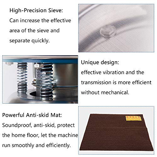 YJINGRUI - Tamiz vibrador para tamiz en polvo, tamiz automático de partículas en polvo, tamiz para polvo (hostista + tamiz (altura: 100 mm)
