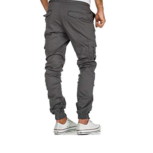 YLBH Pantalones Multiherramientas para Hombres Pantalones Casuales Tejidos para Hombres Pantalones Deportivos para Pies con Vigas Pantalones para Herramientas Hombres Gris XL
