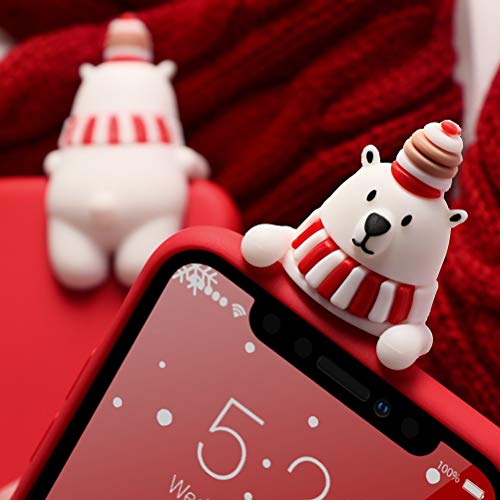 Yoedge Funda para Apple iPhone 7/8, Silicona Cárcasa 3D Doll Toy Muñeca Navidad con Dibujos Antigolpes de Diseño Suave TPU Bumper Case Fundas para Movil Apple iPhone SE 2020 (Oso Polar 1)