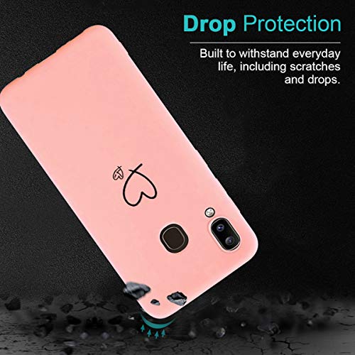 Yoedge para Samsung Galaxy A40 Funda, Ultra Slim Funda de Silicona Rosa Pink con un Suave Diseño de Dibujos Animados Patrón 360 Bumper Girl Women Case para Samsung Galaxy A40, 2 Amor