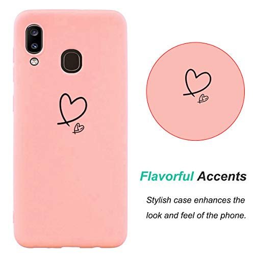 Yoedge para Samsung Galaxy A40 Funda, Ultra Slim Funda de Silicona Rosa Pink con un Suave Diseño de Dibujos Animados Patrón 360 Bumper Girl Women Case para Samsung Galaxy A40, 2 Amor