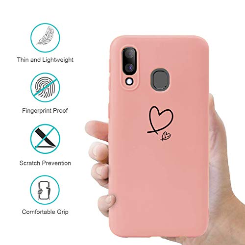 Yoedge para Samsung Galaxy A40 Funda, Ultra Slim Funda de Silicona Rosa Pink con un Suave Diseño de Dibujos Animados Patrón 360 Bumper Girl Women Case para Samsung Galaxy A40, 2 Amor
