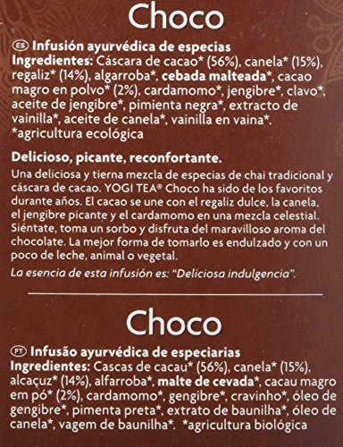 Yogi Tea - Choco Tè ecológico, 17 bolsitas