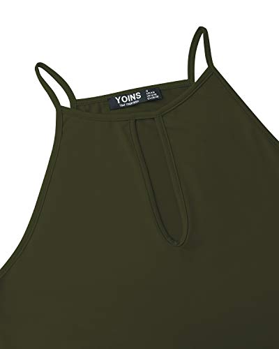 YOINS Mujeres Camisetas sin Mangas Camisas Elegante Blusa Casual Chaleco de Verano Playa Camiseta para Mujere Cuello V Top Verde S/EU36-38