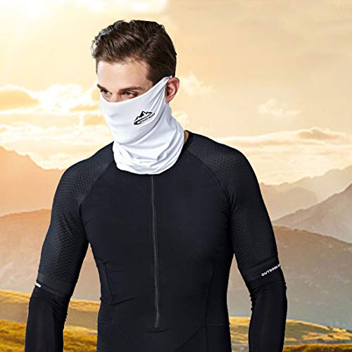YONKINY Braga de Cuello Hombre Bufanda para Ciclismo A Prueba de Viento Máscara con Cuello Antipolvo Antipolucion Pasamontañas de Moto Deportes al Aire Libre (Blanco)