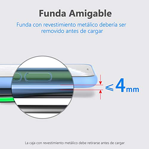 yootech Cargador Rápido Inalámbrico, 2 Pack 7.5W Para iPhone SE 2020/11/11 Pro/11 Pro Max/XS MAX/XR/XS/X/8+/8, Carga Inducción 10W para Galaxy S20/Note 10/S10+/S9+/Note 8/S8, AirPods Pro(No Adaptador)