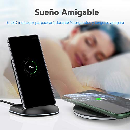 yootech Cargador Rápido Inalámbrico, 2 Pack 7.5W Para iPhone SE 2020/11/11 Pro/11 Pro Max/XS MAX/XR/XS/X/8+/8, Carga Inducción 10W para Galaxy S20/Note 10/S10+/S9+/Note 8/S8, AirPods Pro(No Adaptador)