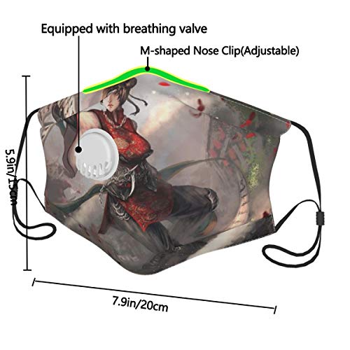 Yosbapw Fantasy Artnaruto Shippuudententenkunoichiscrolls Face Mouth Shield Clip nasal de plástico suave, 6 filtros PCS incluidos para protección