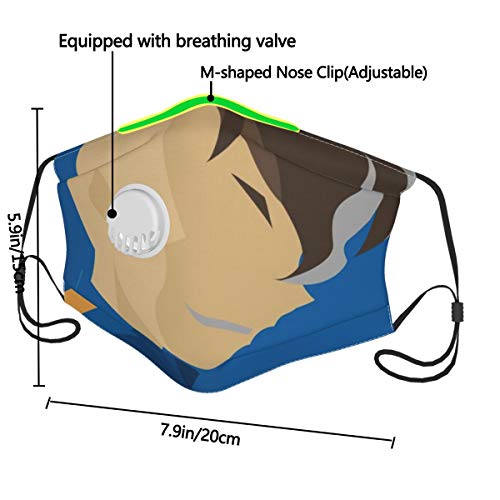 Yosbapw Inazuma Eleven U Face Mouth Shield Clip nasal de plástico suave, 6 filtros incluidos para protección