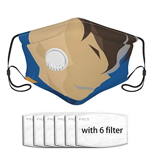 Yosbapw Inazuma Eleven U Face Mouth Shield Clip nasal de plástico suave, 6 filtros incluidos para protección
