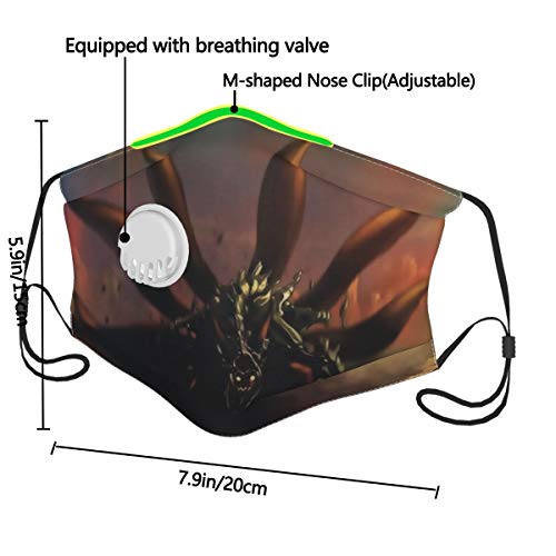 Yosbapw Naruto Kyuubianime I Face Mouth Shield Clip nasal de plástico suave, 6 filtros PCS incluidos para protección