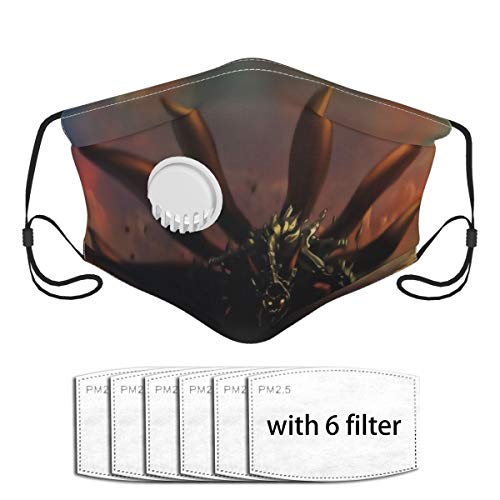 Yosbapw Naruto Kyuubianime I Face Mouth Shield Clip nasal de plástico suave, 6 filtros PCS incluidos para protección