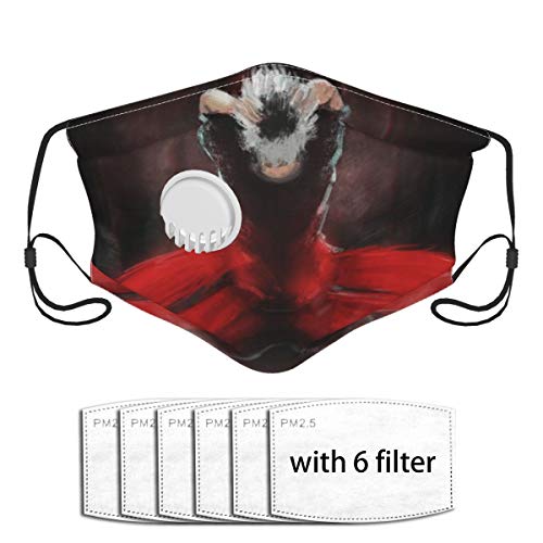 Yosbapw Tokyo Ghoul Retokyo Ghoul Sasaki Haise Kaneki Ken Face Mouth Shield Clip nasal de plástico suave, 6 filtros PCS incluidos para protección