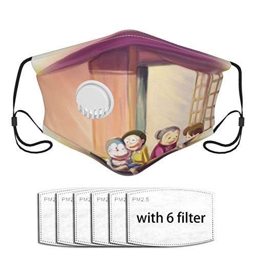 Yosbapw Warm Family Doraemon Face Mouth Shield Clip nasal de plástico suave, 6 filtros PCS incluidos para protección