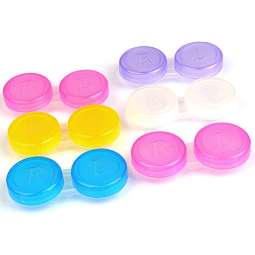 YOTINO 20pcs Estuche para Lentes de Contacto Caja de Lentes de Contacto de Viaje Portátil Kit para Cuidado Accesorios para Lentes (5 Colores)