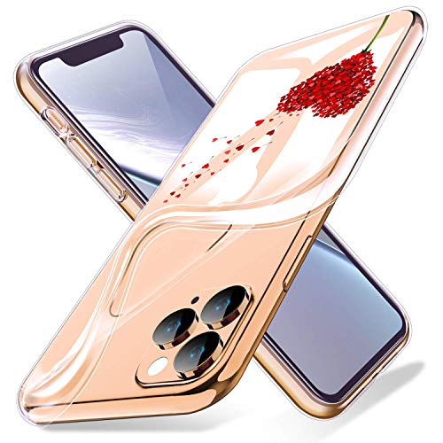 Young & Ming Funda para iPhone 11 Pro, (3 Pack) Transparente TPU Silicona Carcasa Delgado Antigolpes Resistente, Amor