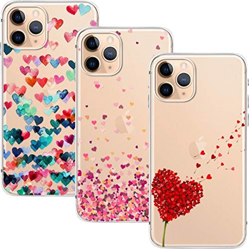 Young & Ming Funda para iPhone 11 Pro, (3 Pack) Transparente TPU Silicona Carcasa Delgado Antigolpes Resistente, Amor