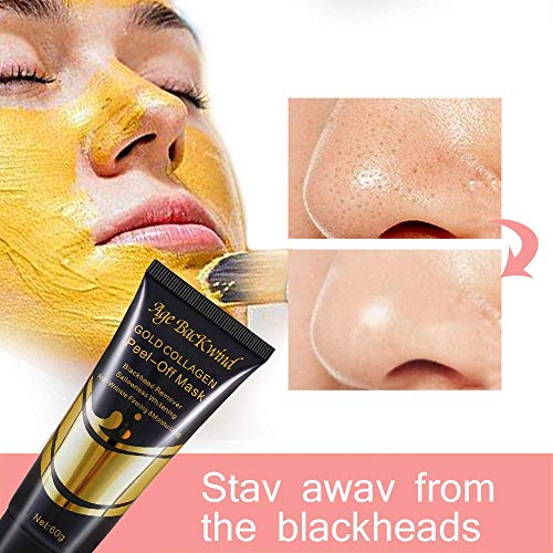 Youth Power Mascarilla facial exfoliante dorada de 24 quilates, máscaras removedoras de espinillas, blanqueamiento antienvejecimiento Tratamiento antiarrugas Facial Minimizador de poros