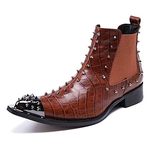 YQSHOES Botas De Hombre, Peluquería, Zapatos De Estilista, Zapatos De Cuero De Moda Casual,Marrón,37EU/4.5UK/5US