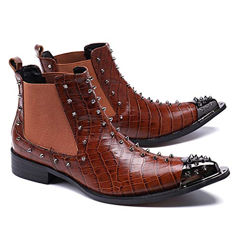 YQSHOES Botas De Hombre, Peluquería, Zapatos De Estilista, Zapatos De Cuero De Moda Casual,Marrón,37EU/4.5UK/5US