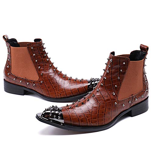 YQSHOES Botas De Hombre, Peluquería, Zapatos De Estilista, Zapatos De Cuero De Moda Casual,Marrón,37EU/4.5UK/5US