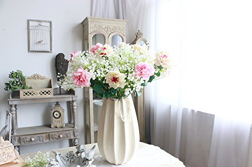 YSBER Moda 10 Pcs Blanco gypsophila Artificial Fake Hermosa Flor casa Fiesta Boda decoración Flores