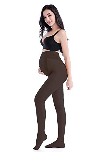 YTLI Medias de compresión media para embarazadas, soporte para embarazo, negro, natural, S, M, L, XL, 20 Den, Made in Italy 2paia Nero+beige L/XL