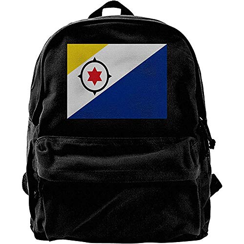 Yuanmeiju MMochilas para Libros de la Escuela universitaria, Mochila de Viaje, Mochila clásica de Lona, ​​Bolsa para computadora portátil Flag of Bonaire, Mochila Informal para Hombro