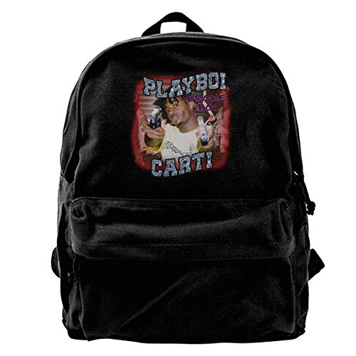 Yuanmeiju Mochila de Lona para computadora portátil Mochila Escolar Impermeable Playboy Poke It out-Carti Mochila Ligera antirrobo para Viajes al Aire Libre Mochila para Estudiantes