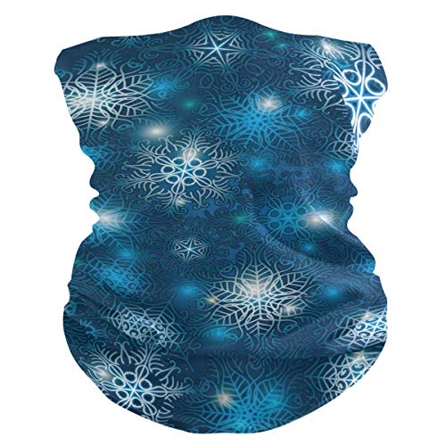 Yuanmeiju Pañuelo para la cara con diadema, venda para los ojos con copo de nieve azul, cómoda diadema para la cara y la boca para voleibol unisex, 25x50cm